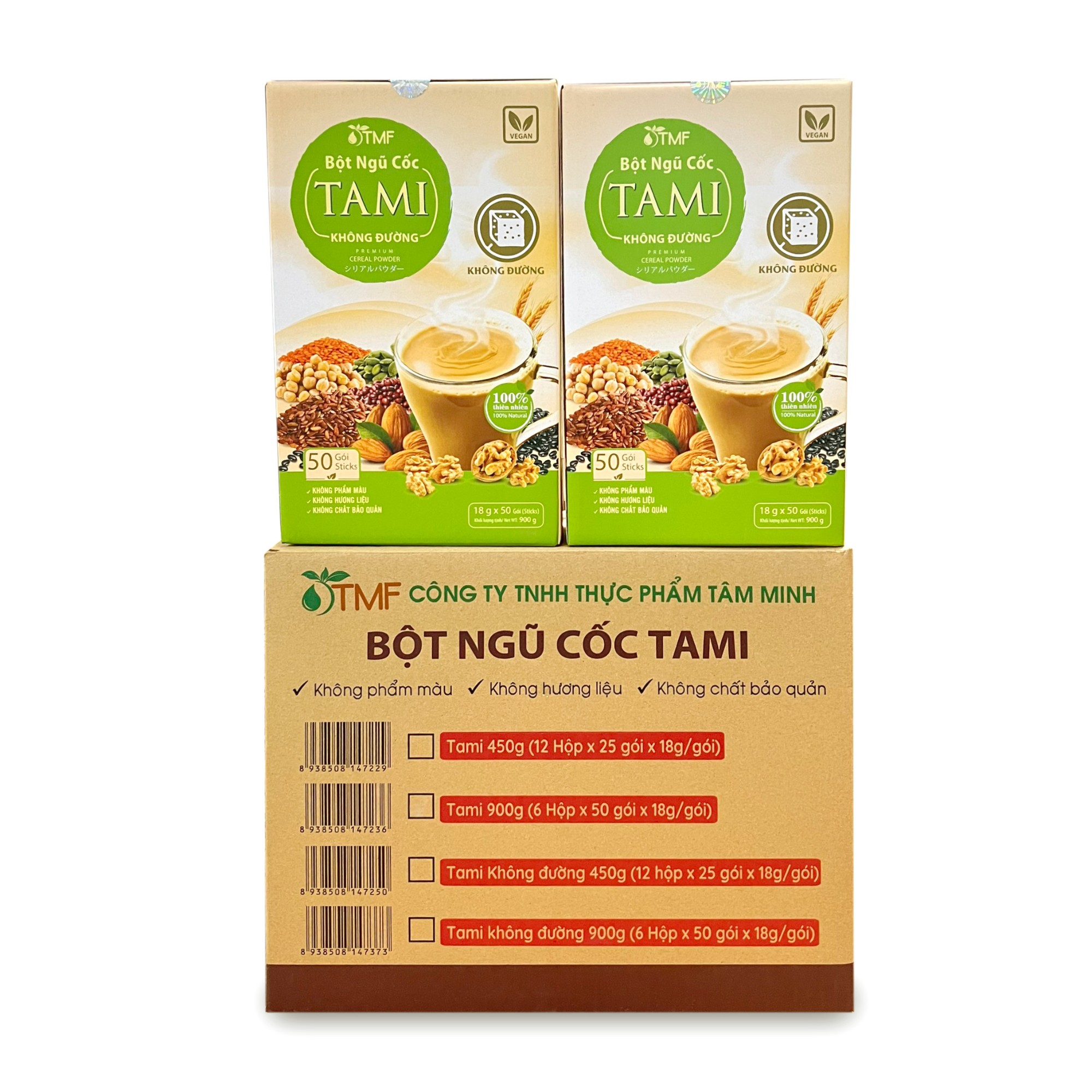 6 BOXES OF TAMI MIX GRAIN POWDER NO SUGAR 900G