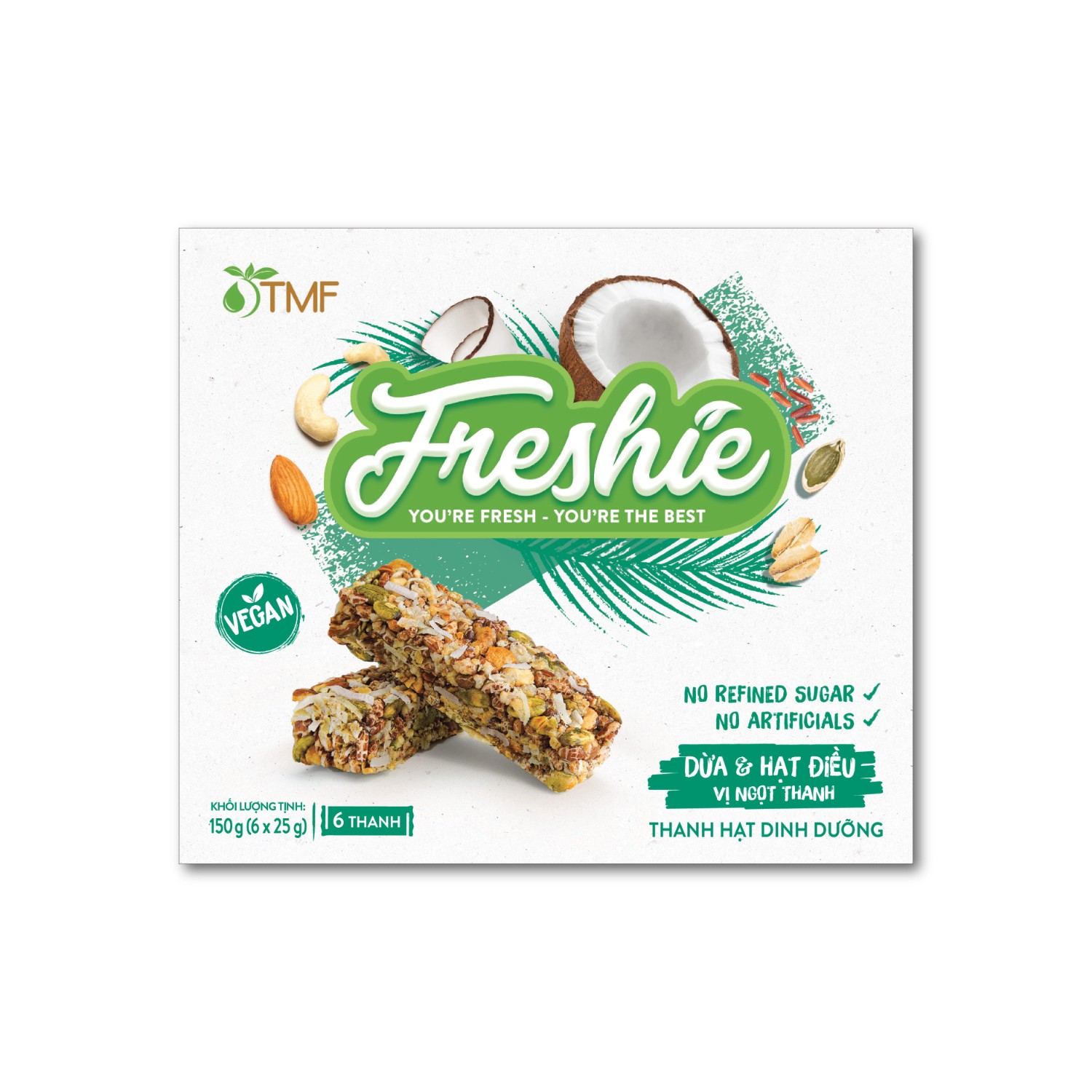 Thanh hạt dinh dưỡng Freshie - Dừa & Hạt điều