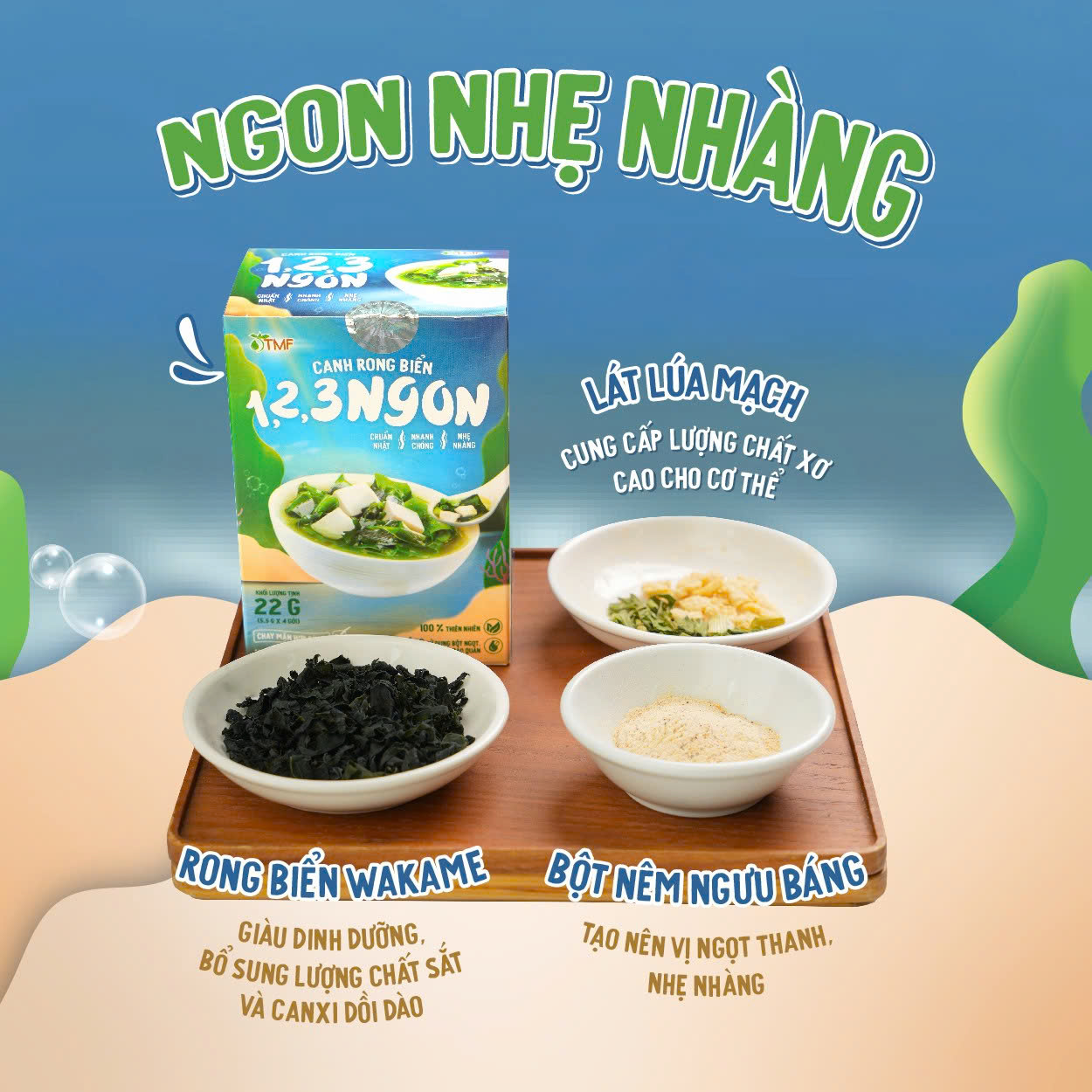 Canh rong biển 1,2,3 Ngon 22g